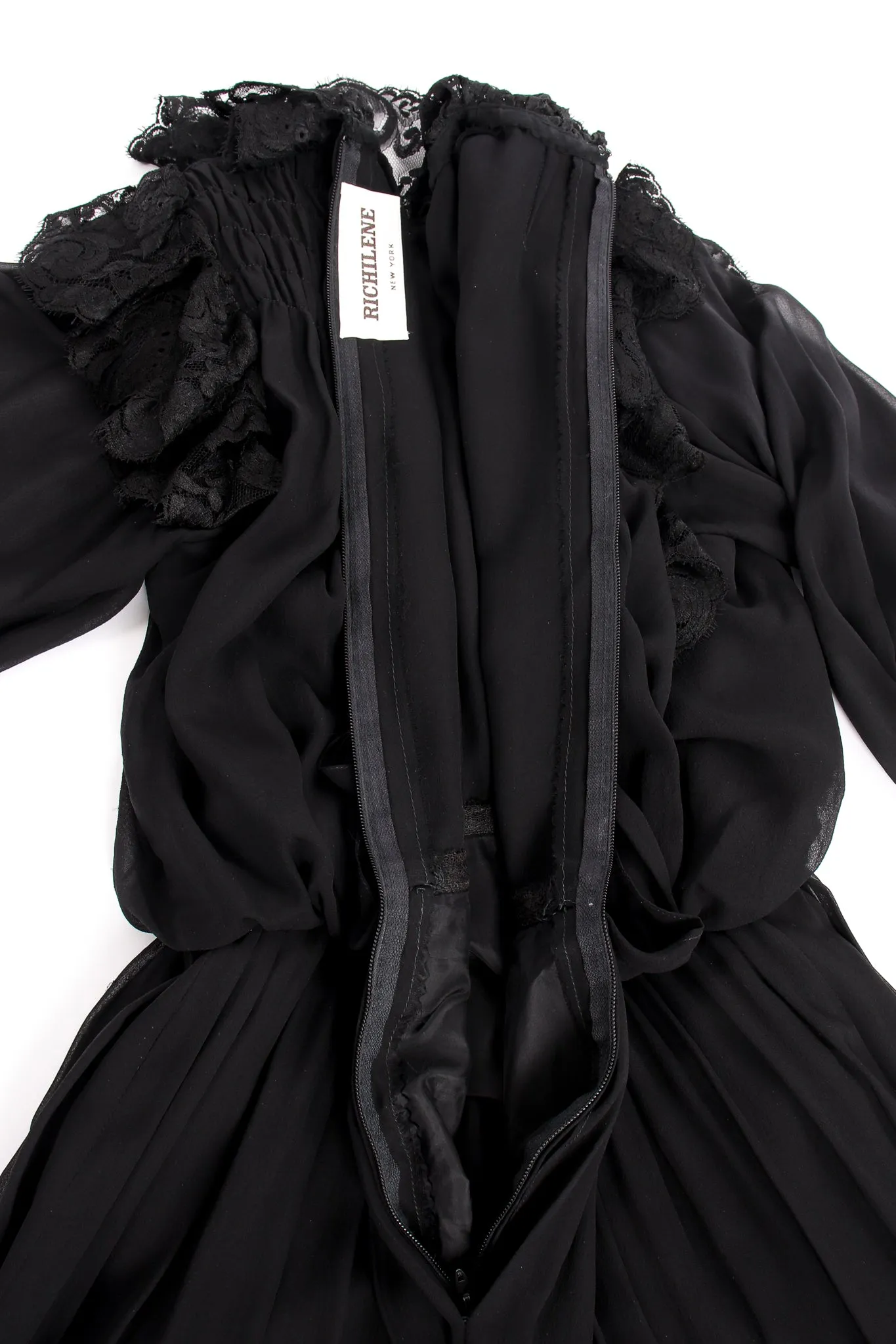 Lace Balloon Sleeve Prairie Dress