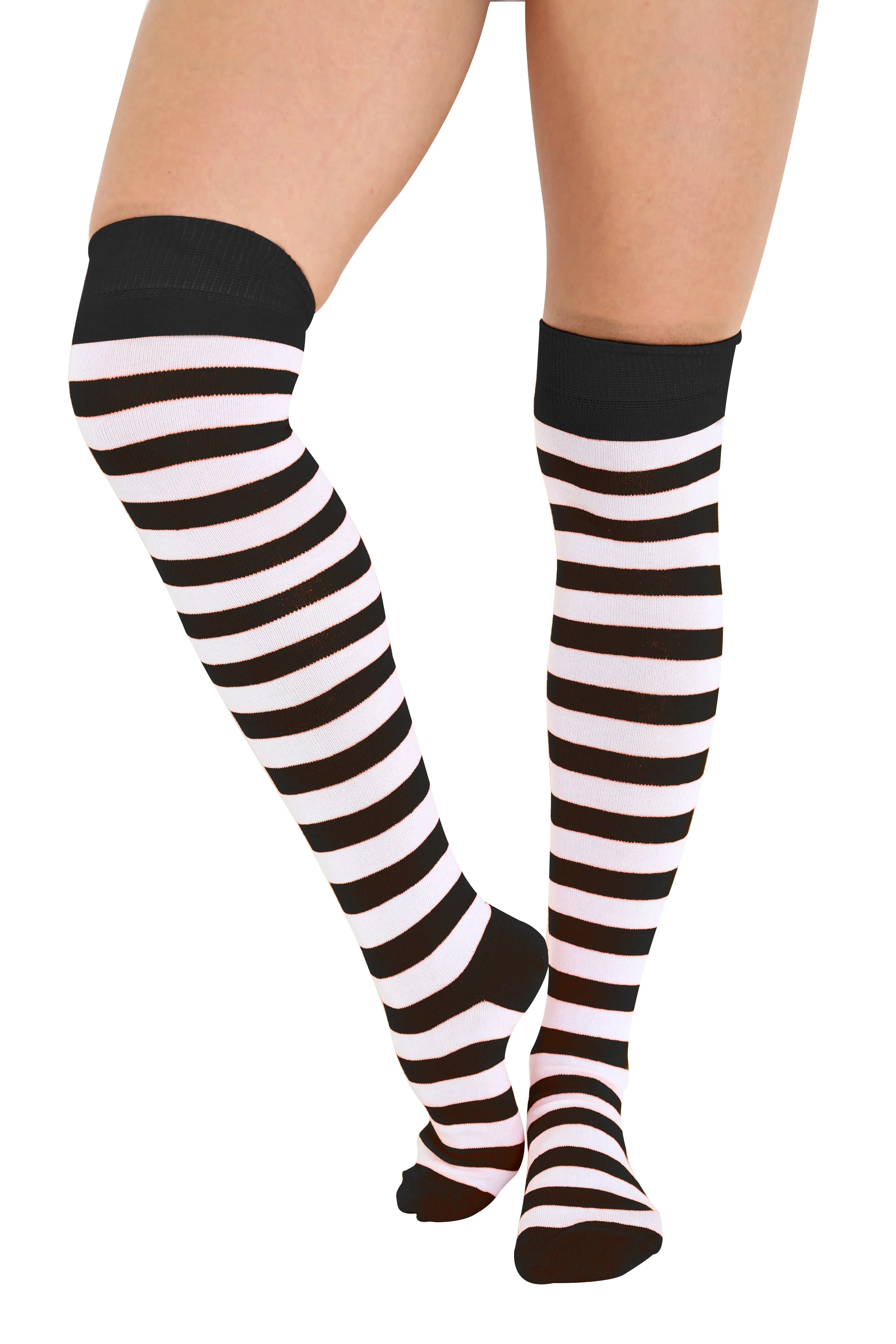 Ladies Girls over the Knee Stripy Socks Women Striped Long Thigh High Cotton Socks UK Size 4-6