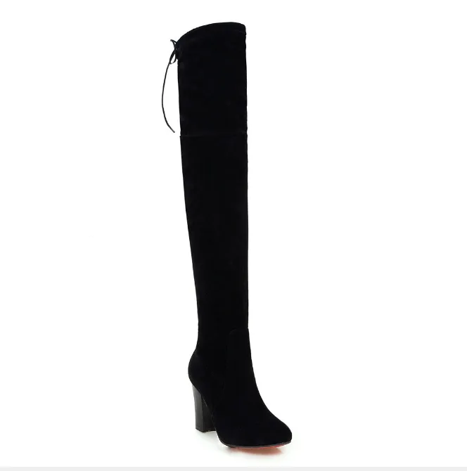 Ladies Thigh High Suede Boots