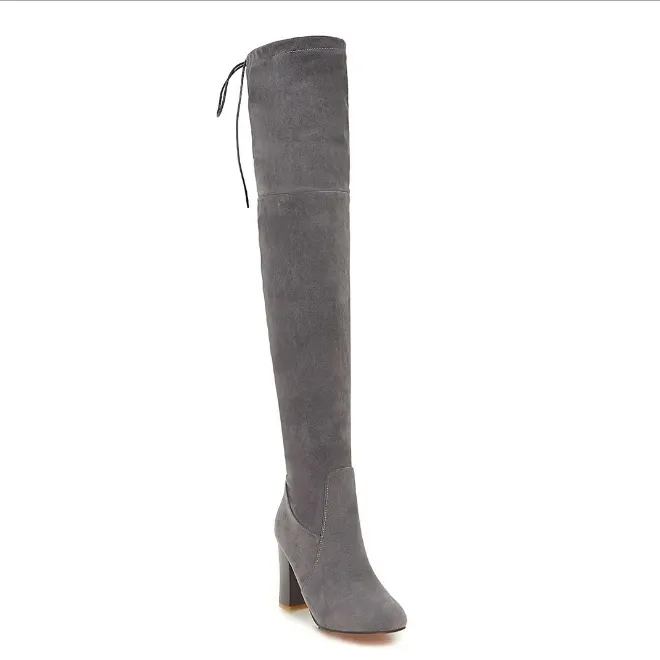 Ladies Thigh High Suede Boots
