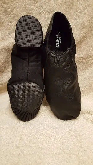 Larson -- Leather Split Sole Jazz Shoe Slip-on -- Black