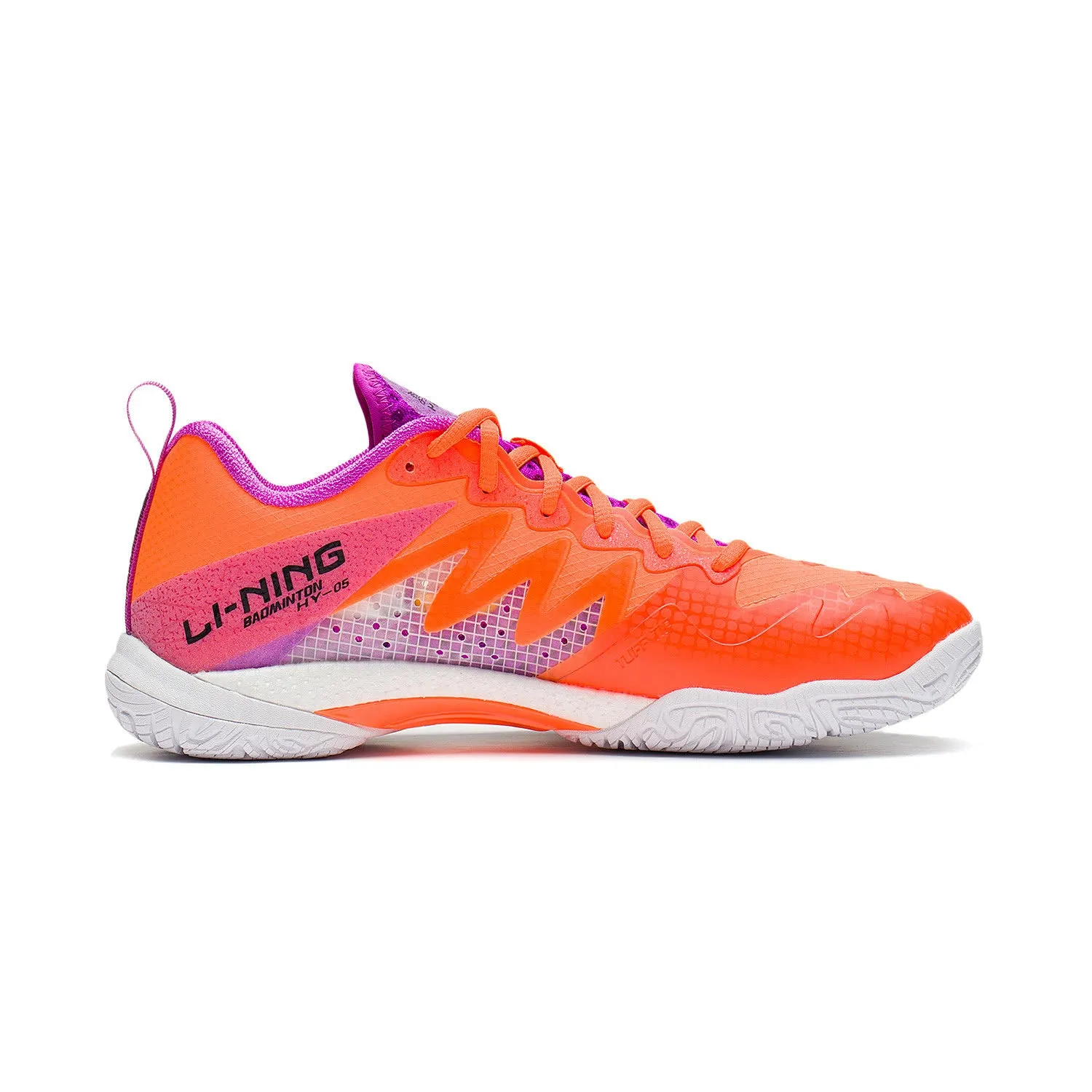 Li-Ning Gyrfalcon V Professional Badminton Shoes (Fluorescent Orange/Fluorescent Plum Purple)