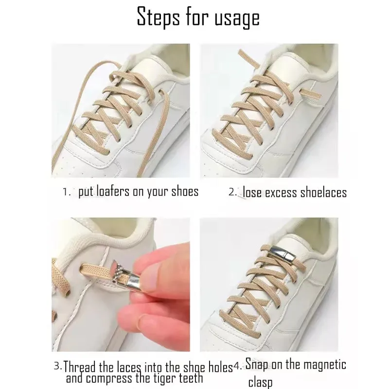 Magnetic No-Tie Shoelace Buckles Buckle Lock Shoes Accessories Kits