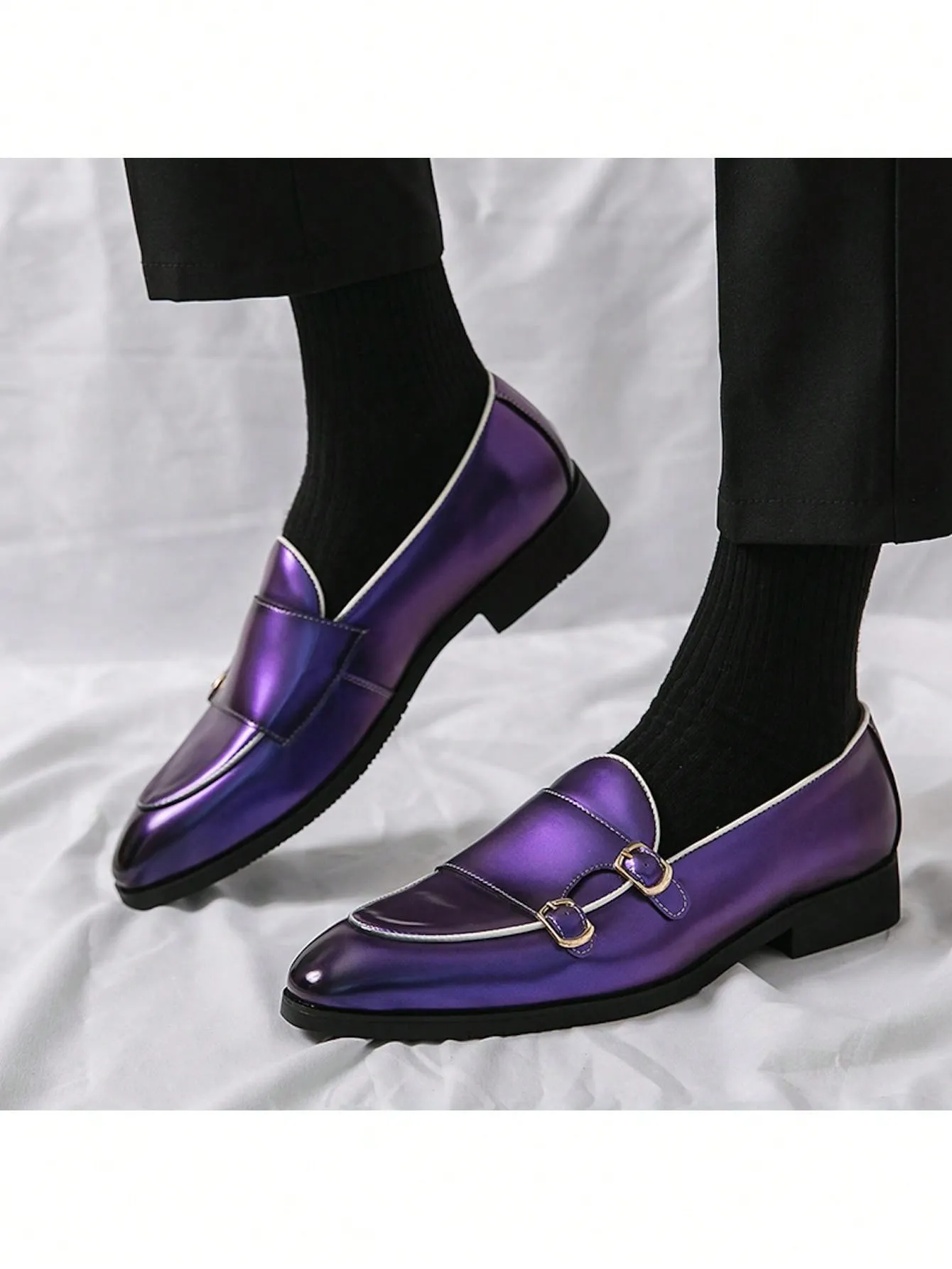 Men's New Fashion Loafers, Colorful Color Casual Leather Shoes