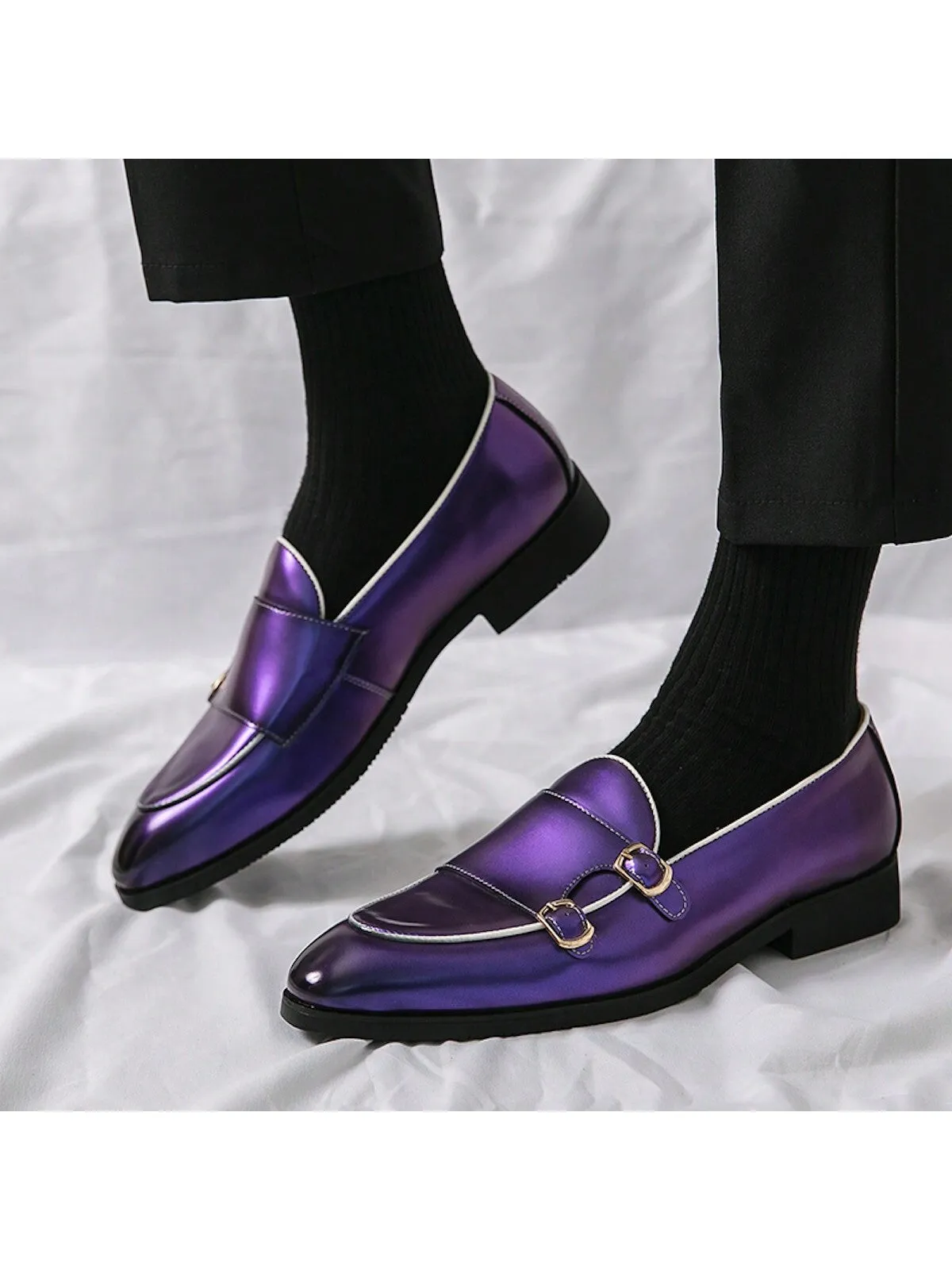 Men's New Fashion Loafers, Colorful Color Casual Leather Shoes
