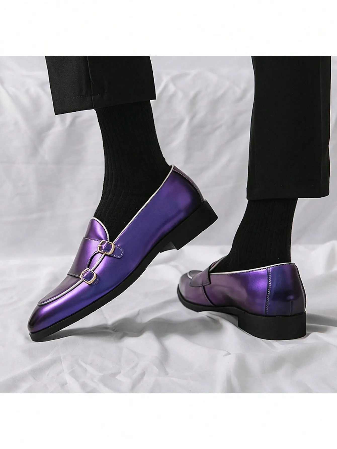 Men's New Fashion Loafers, Colorful Color Casual Leather Shoes