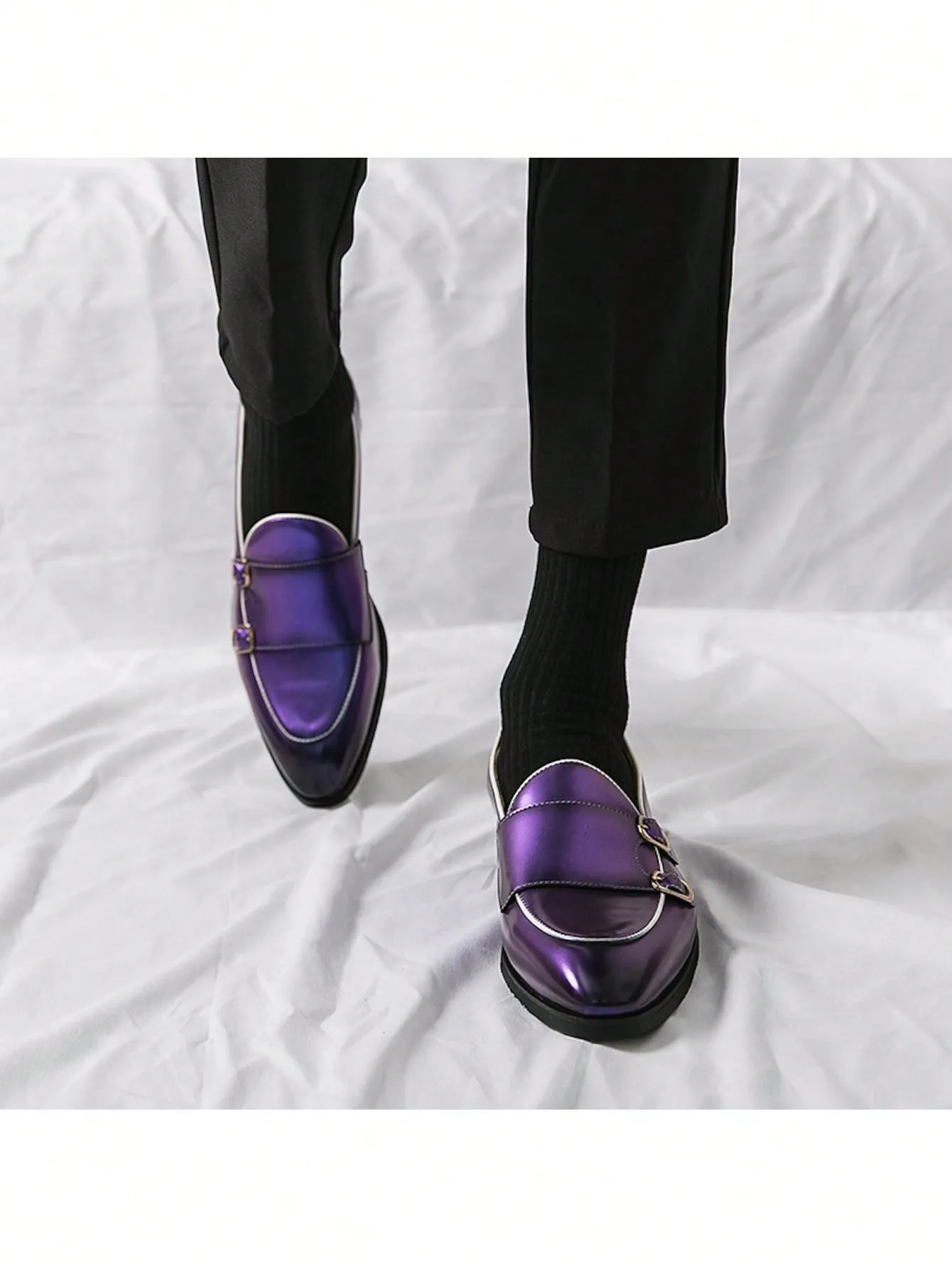 Men's New Fashion Loafers, Colorful Color Casual Leather Shoes