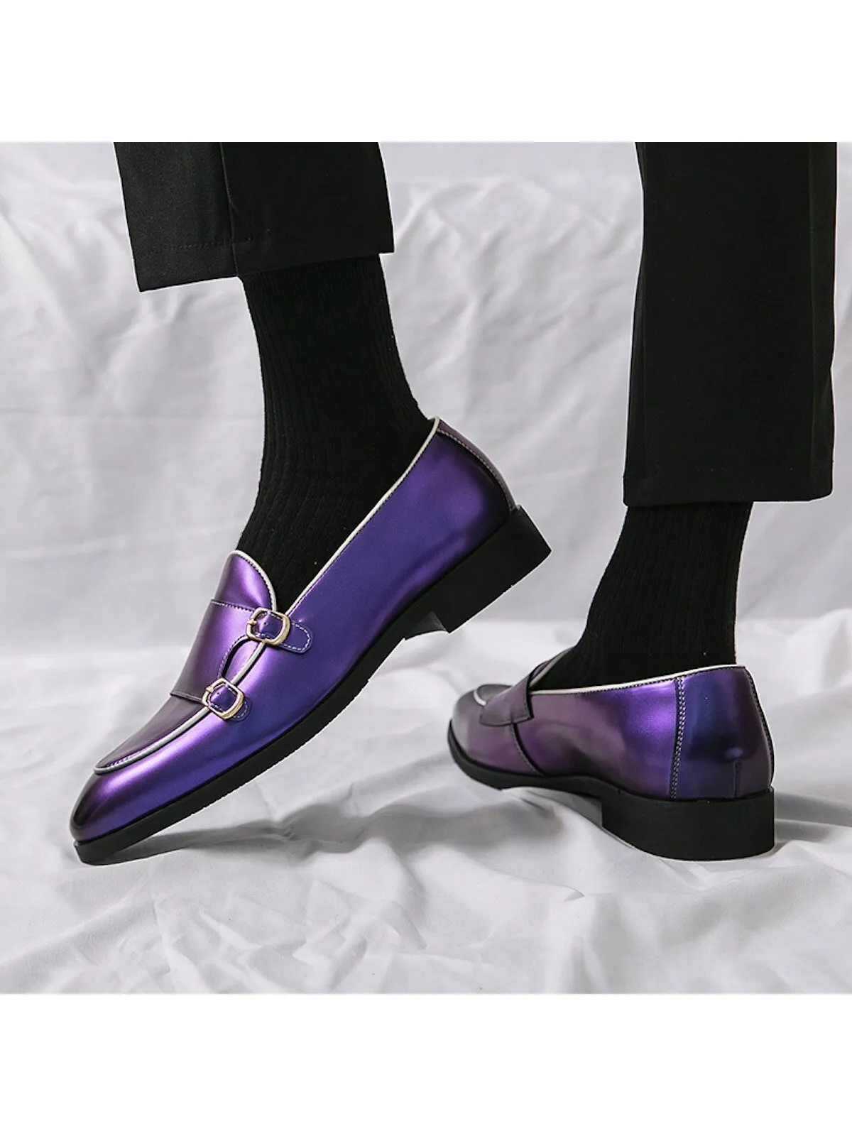 Men's New Fashion Loafers, Colorful Color Casual Leather Shoes