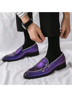 Men's New Fashion Loafers, Colorful Color Casual Leather Shoes