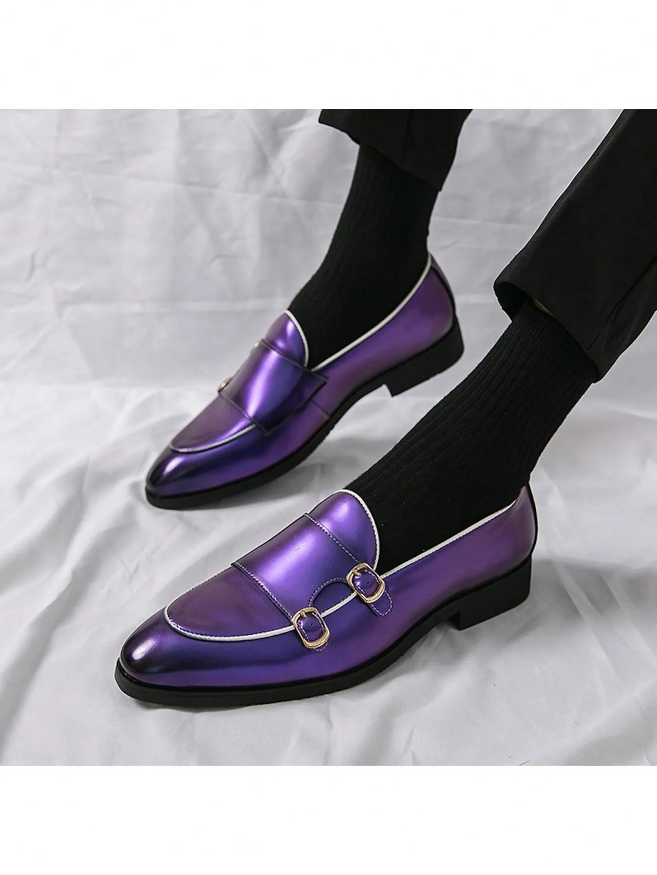 Men's New Fashion Loafers, Colorful Color Casual Leather Shoes