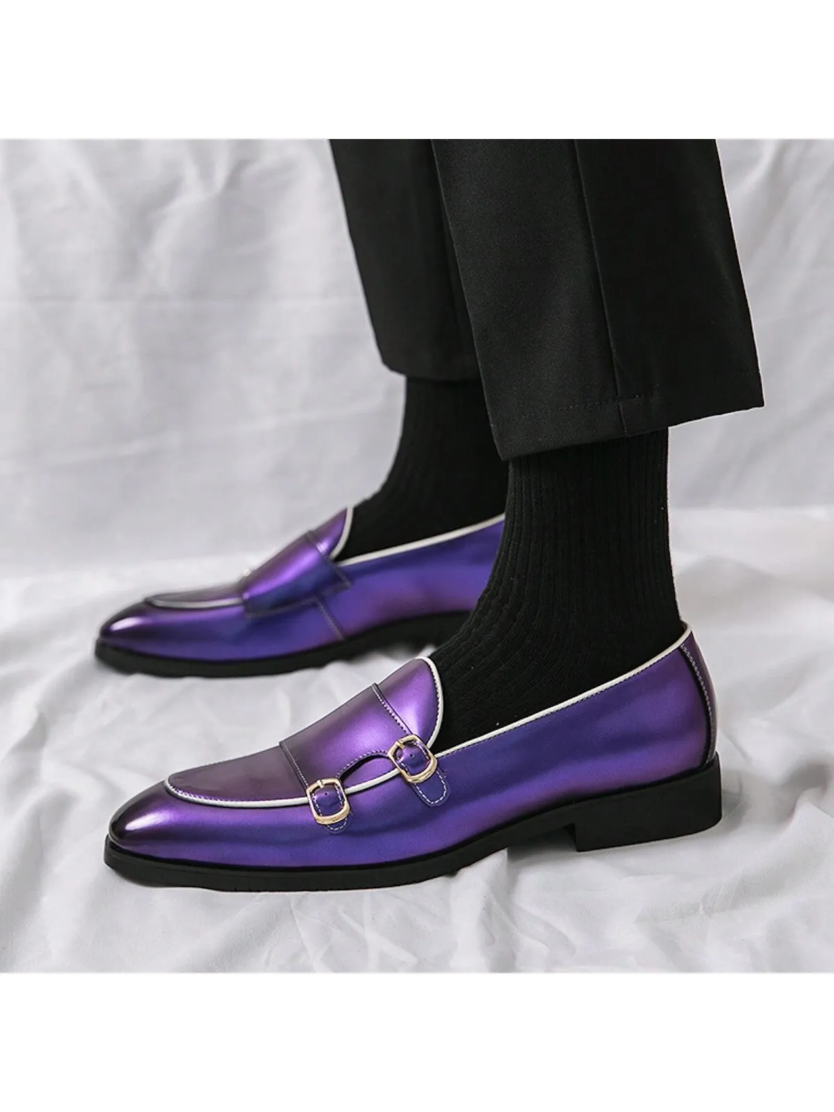 Men's New Fashion Loafers, Colorful Color Casual Leather Shoes