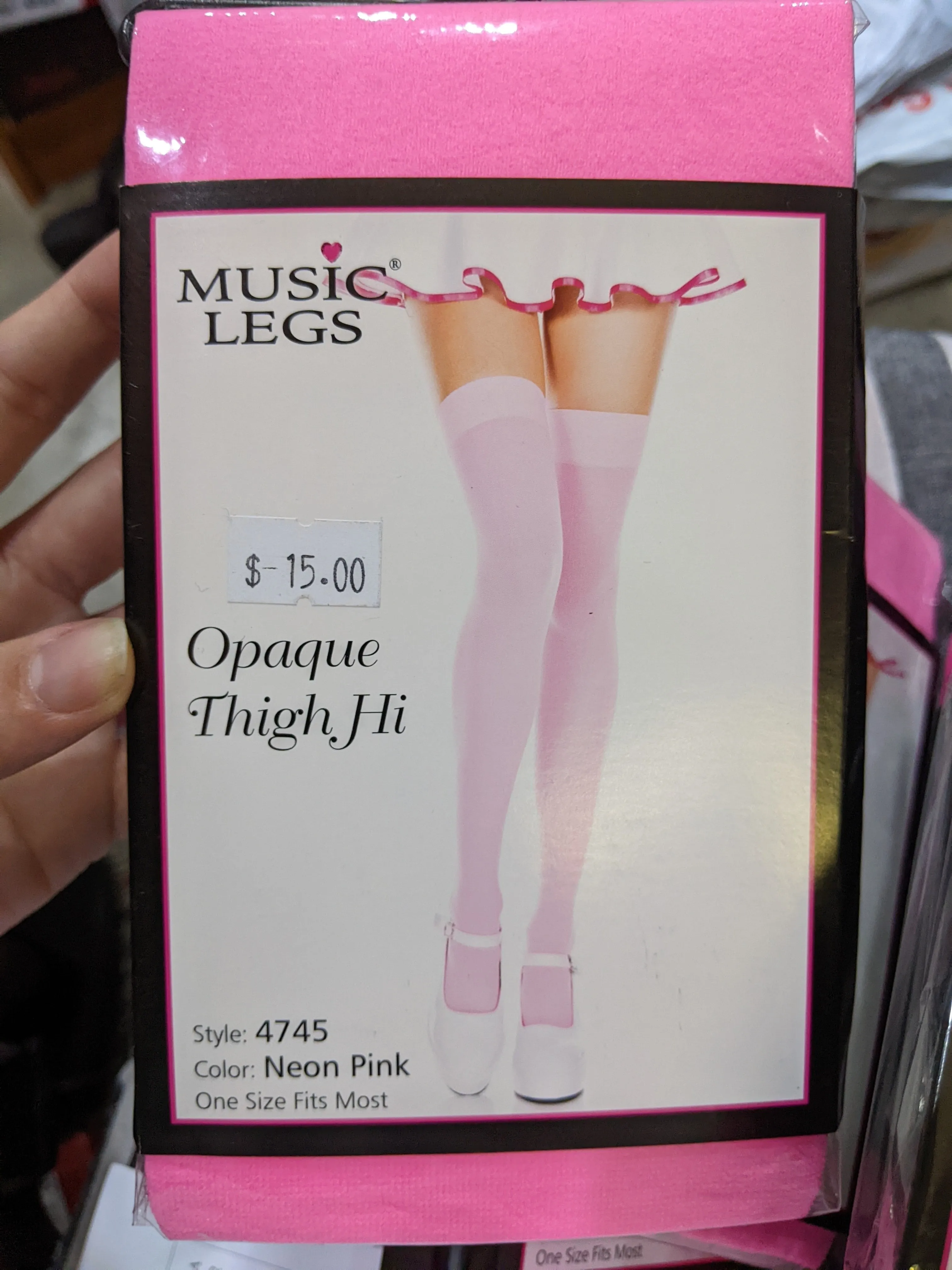 Music Legs Opaque Thigh High Tights 4745