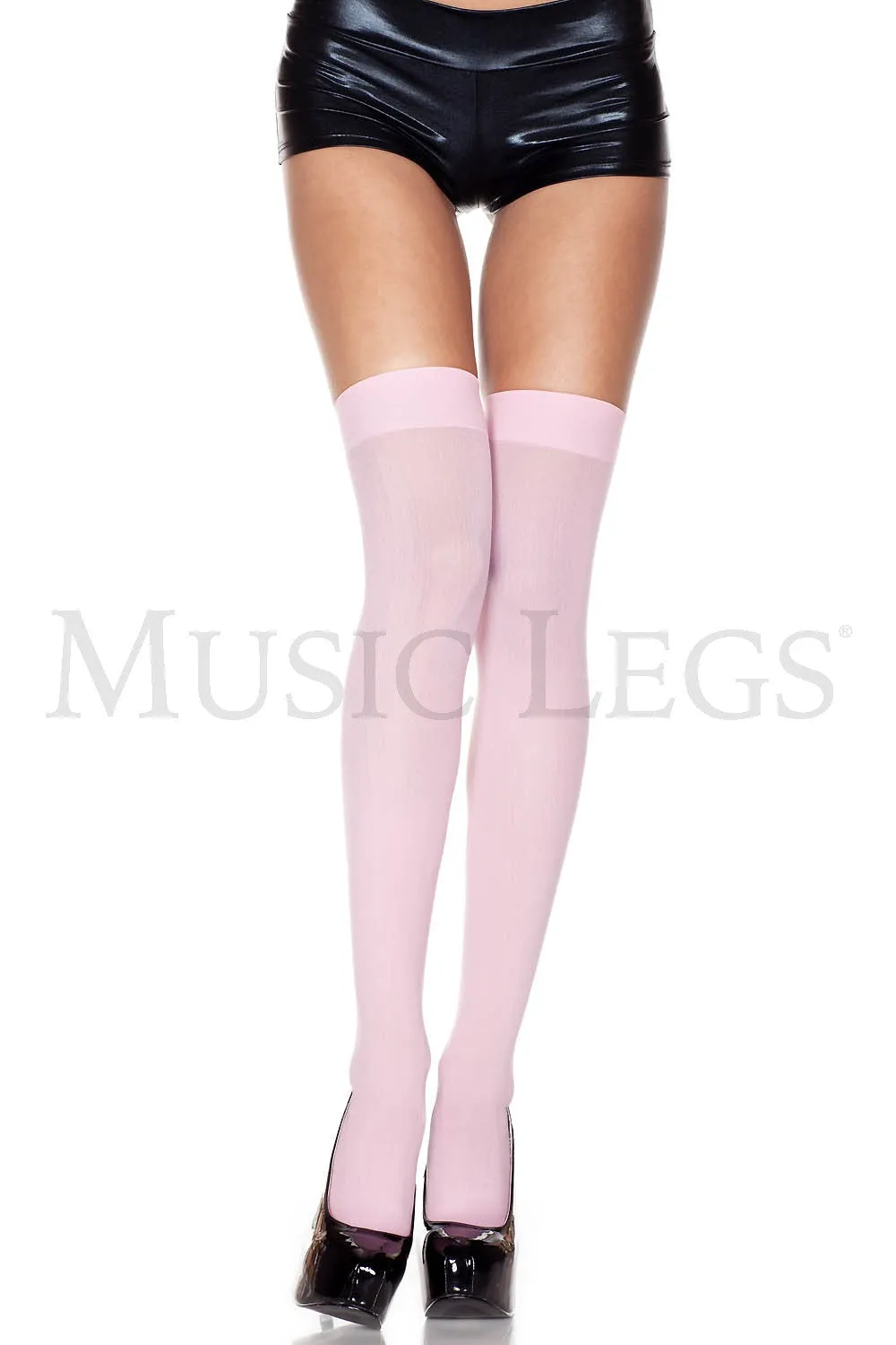 Music Legs Opaque Thigh High Tights 4745