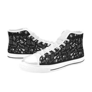 Musical Notes High Top Canvas Women's Shoes