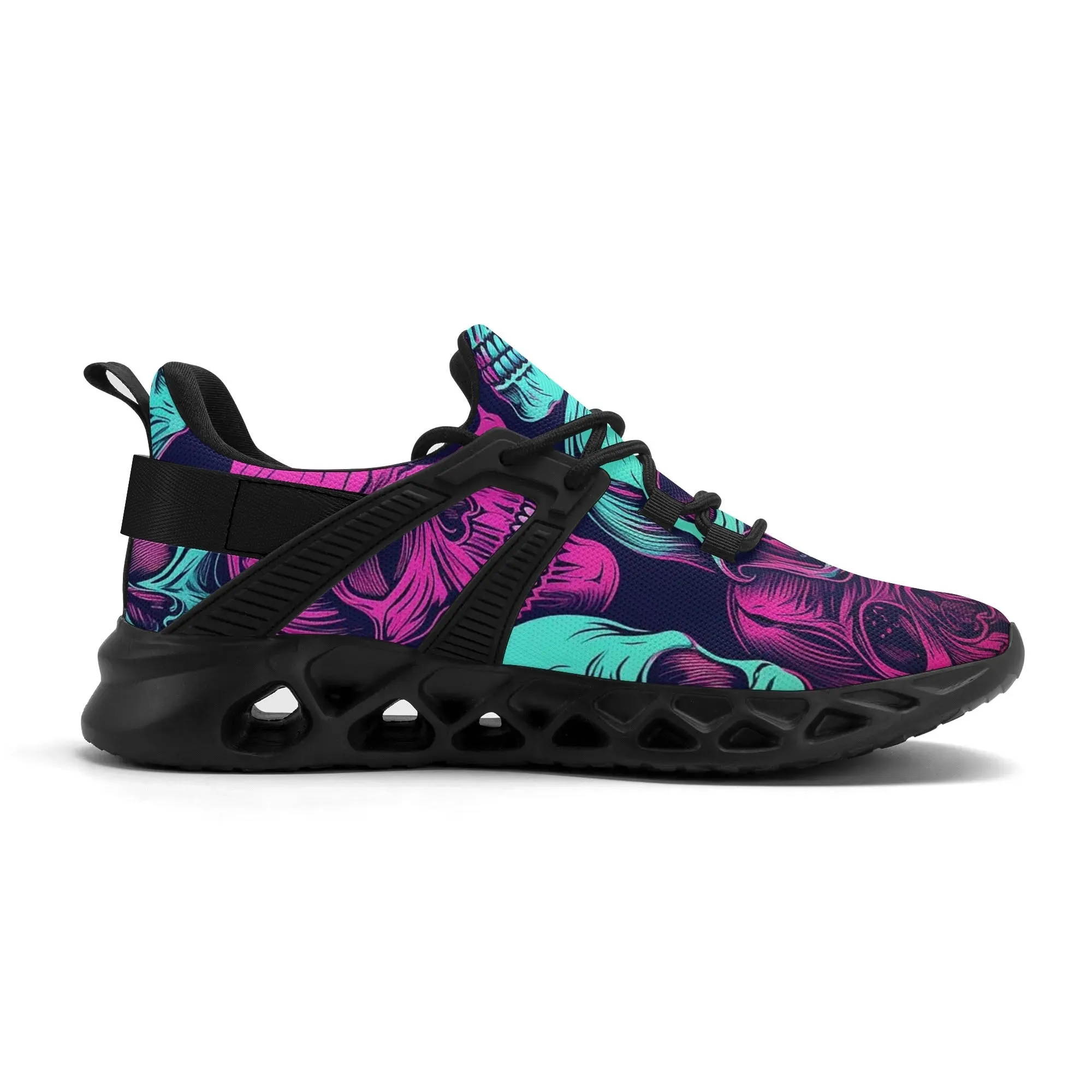 Neon Skulls MD Elastic Sport Sneakers Tennis Shoes