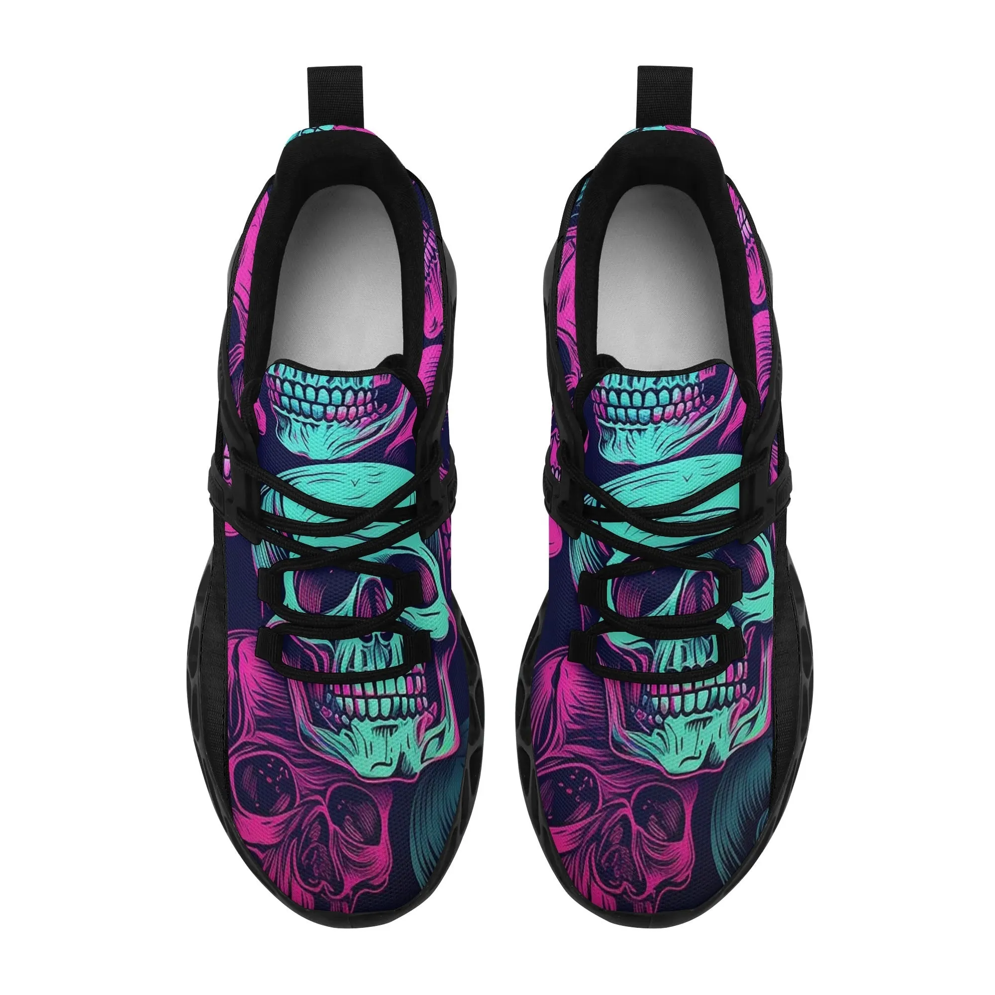 Neon Skulls MD Elastic Sport Sneakers Tennis Shoes