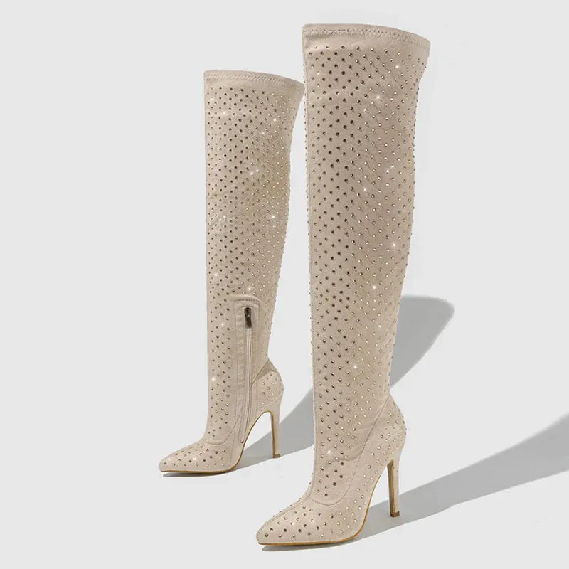 New Fashion Zip Thigh High Sock Boots