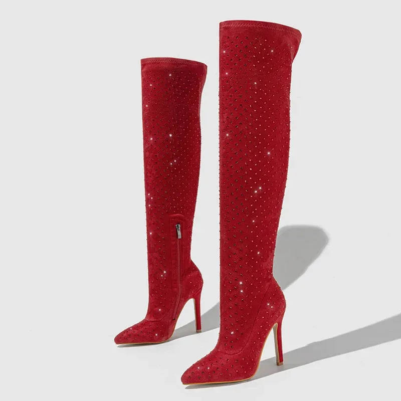 New Fashion Zip Thigh High Sock Boots