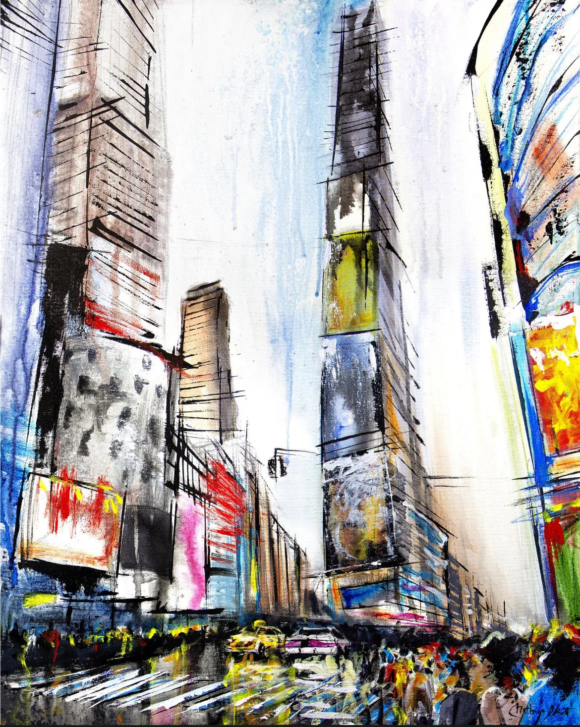 New-York Times Squares  / painted in New-York city by the artist confetti, modern