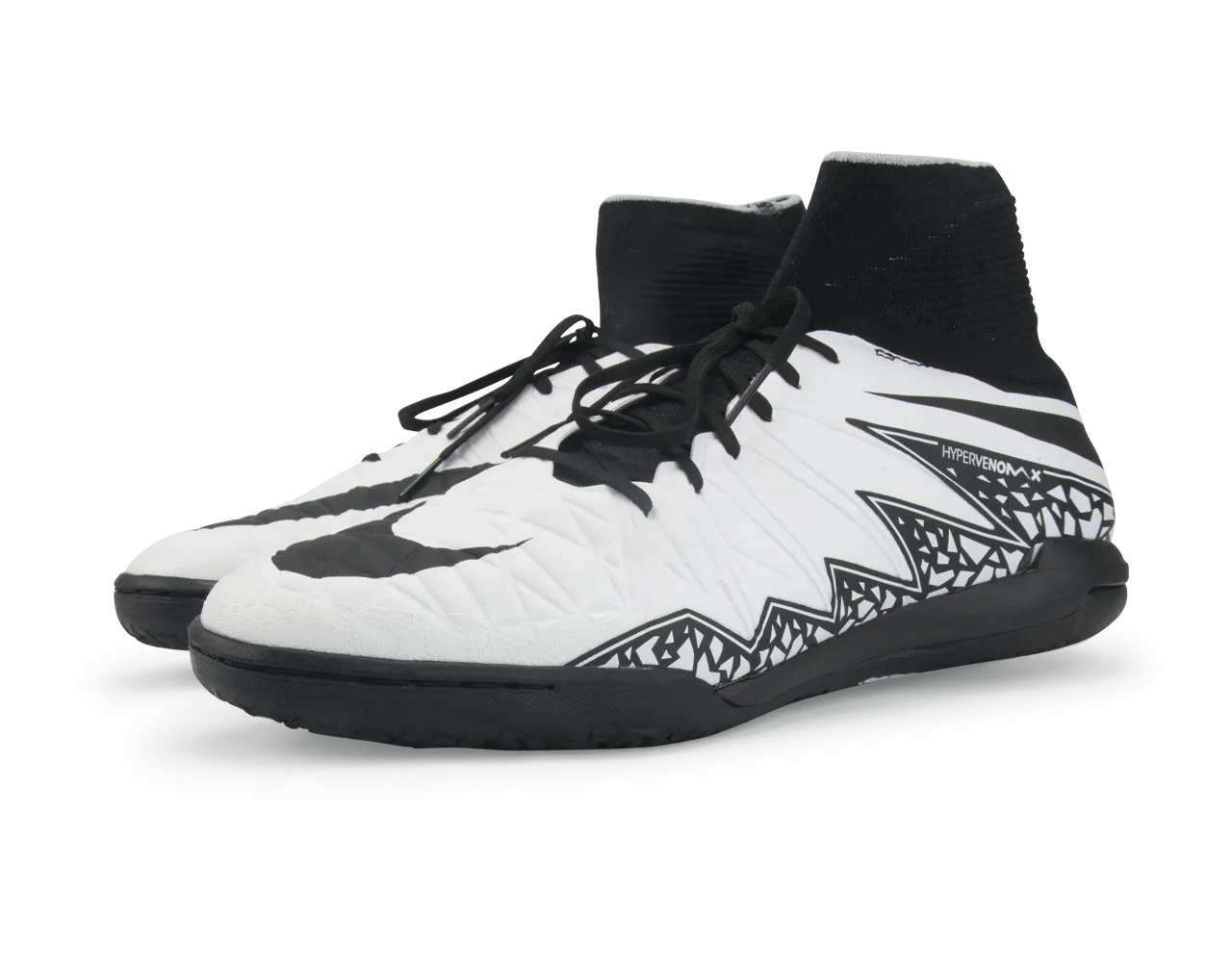 Nike Men's HypervenomX Proximo Indoor Soccer Shoes White/Black/Blanc/Noir