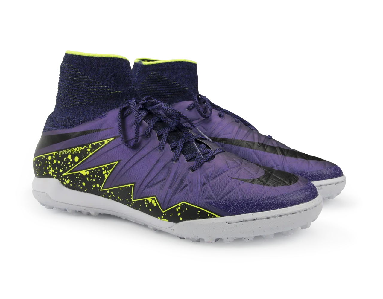 Nike Men's HypervenomX Proximo Turf Soccer Shoes Hyper Grape/Black/Volt