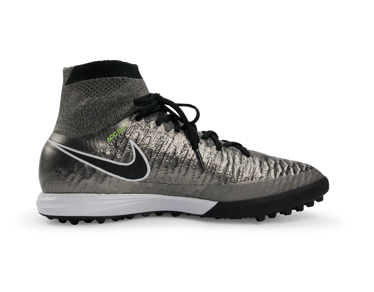 Nike Men's MagistaX Proximo Turf Soccer Shoes Metallic Pewter/Ghost Green/Black
