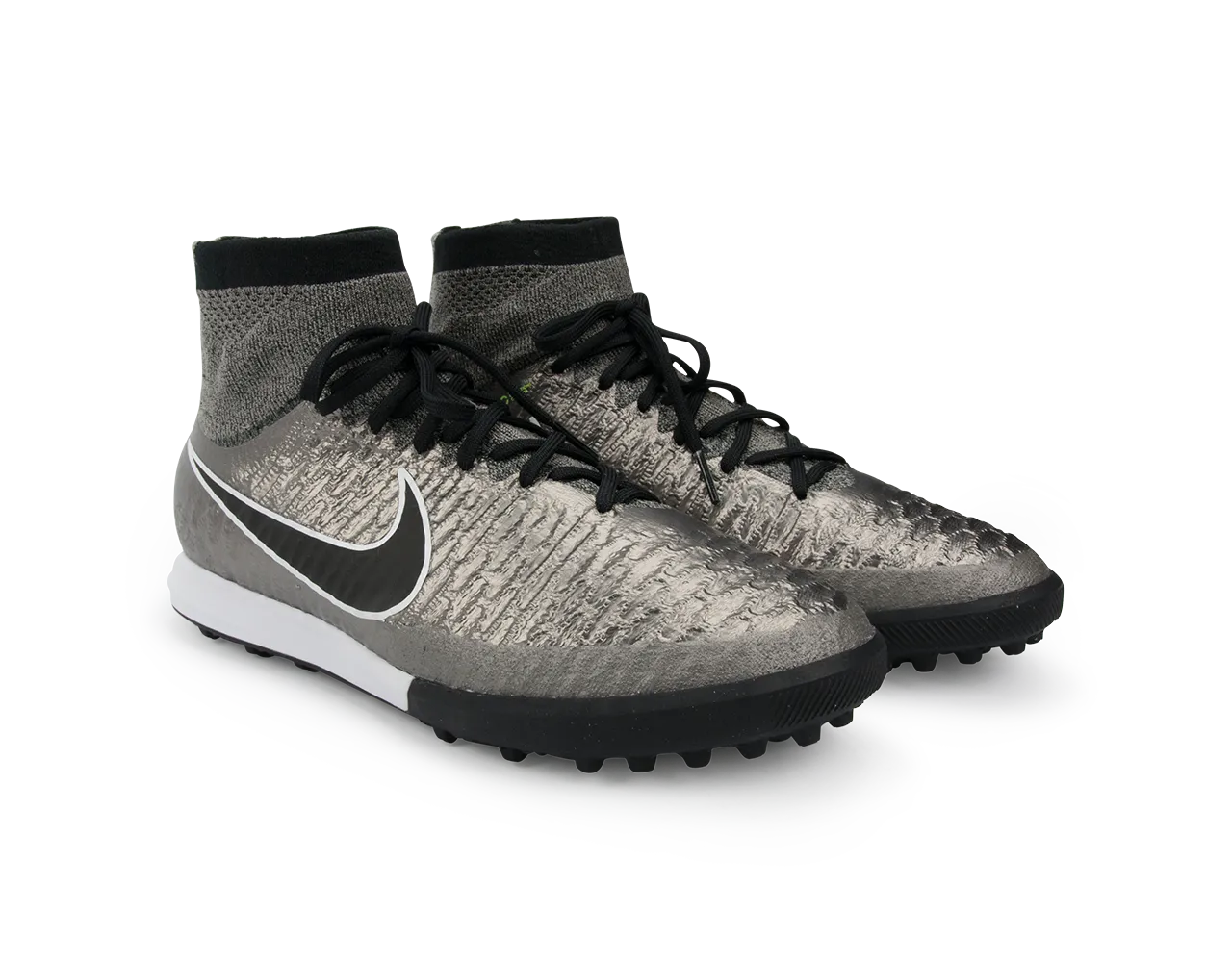 Nike Men's MagistaX Proximo Turf Soccer Shoes Metallic Pewter/Ghost Green/Black
