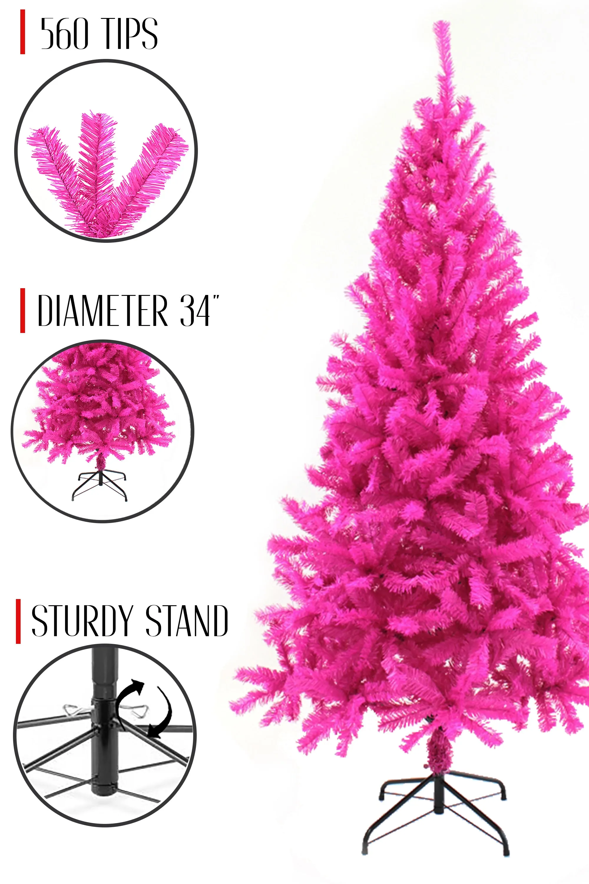 Pink Canadian Pine Christmas Tree