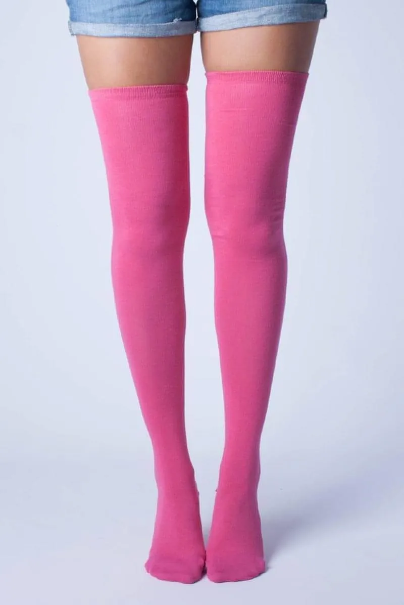 Pink Thigh High Socks