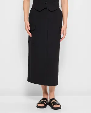 popular  Tailored Cargo Detail Midi Skirt - Preview