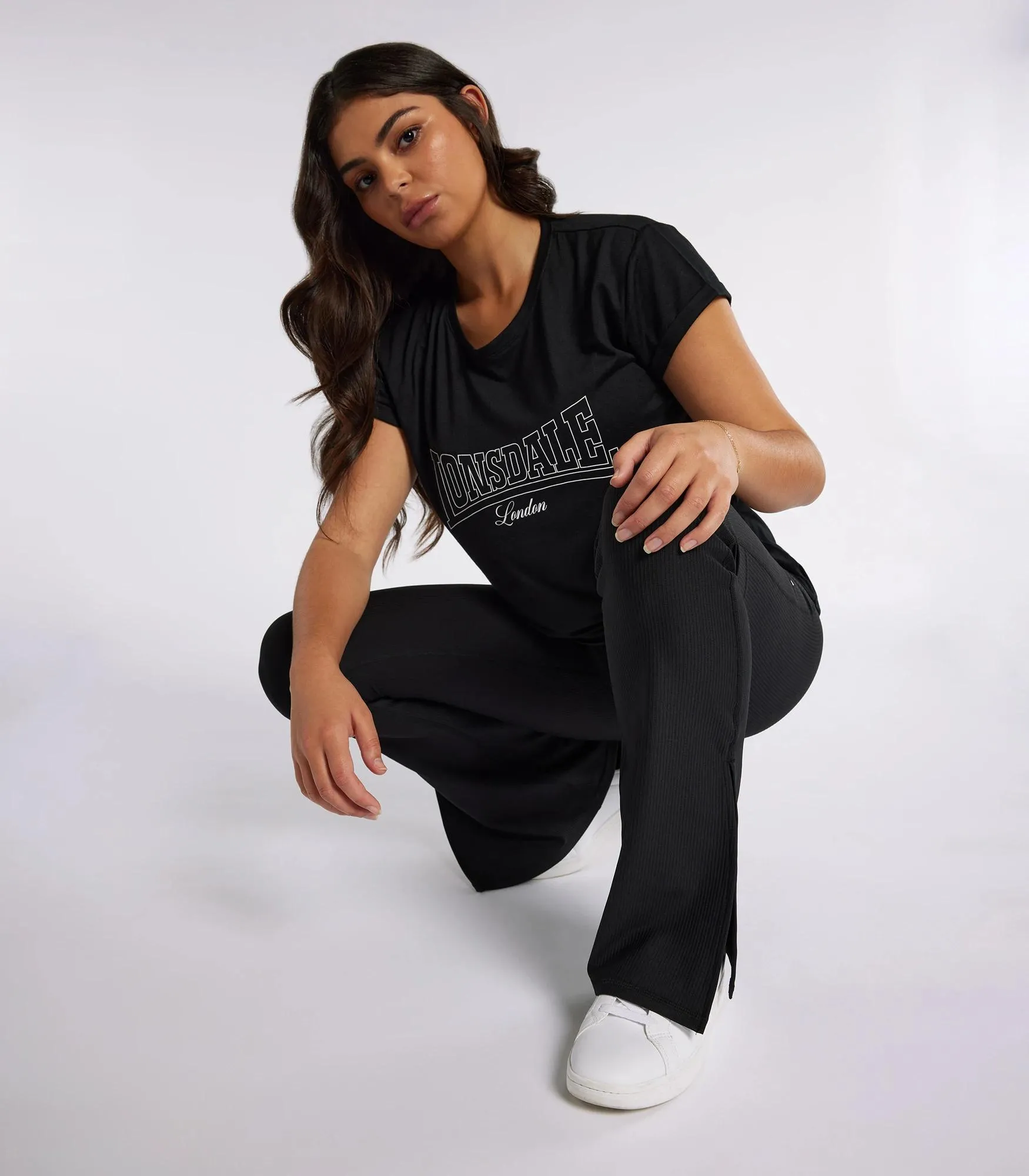 popular  Trend Rib Flare Pants - Lonsdale London