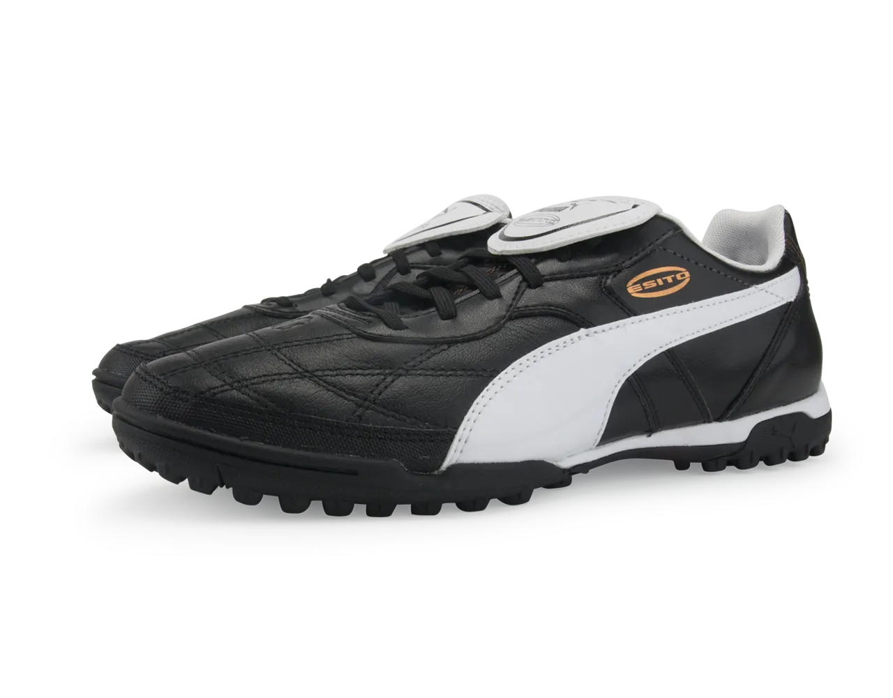 PUMA Men's Esito Classico Turf Soccer Shoes  Black/White/Bronze