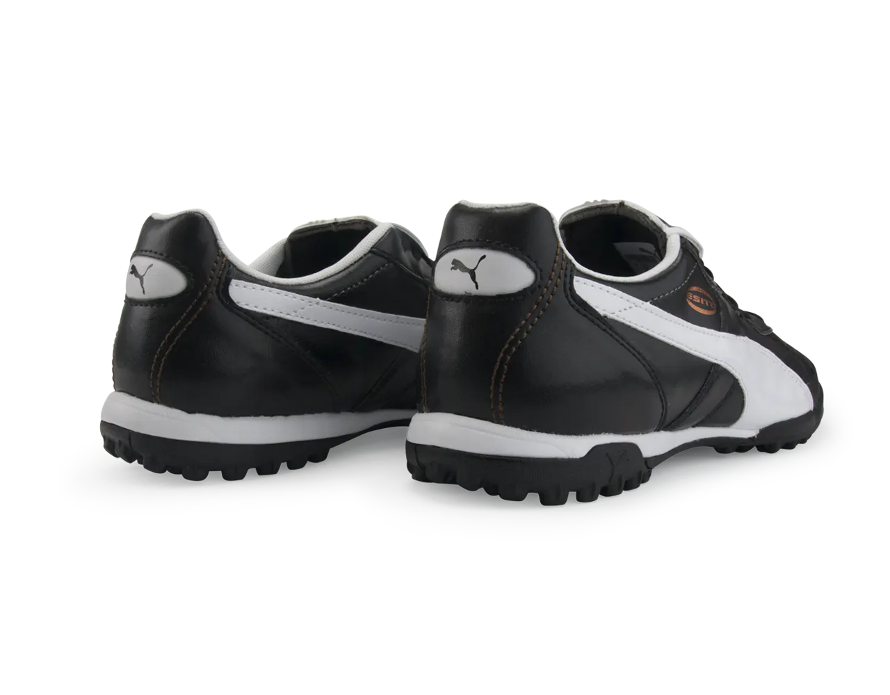 PUMA Men's Esito Classico Turf Soccer Shoes  Black/White/Bronze