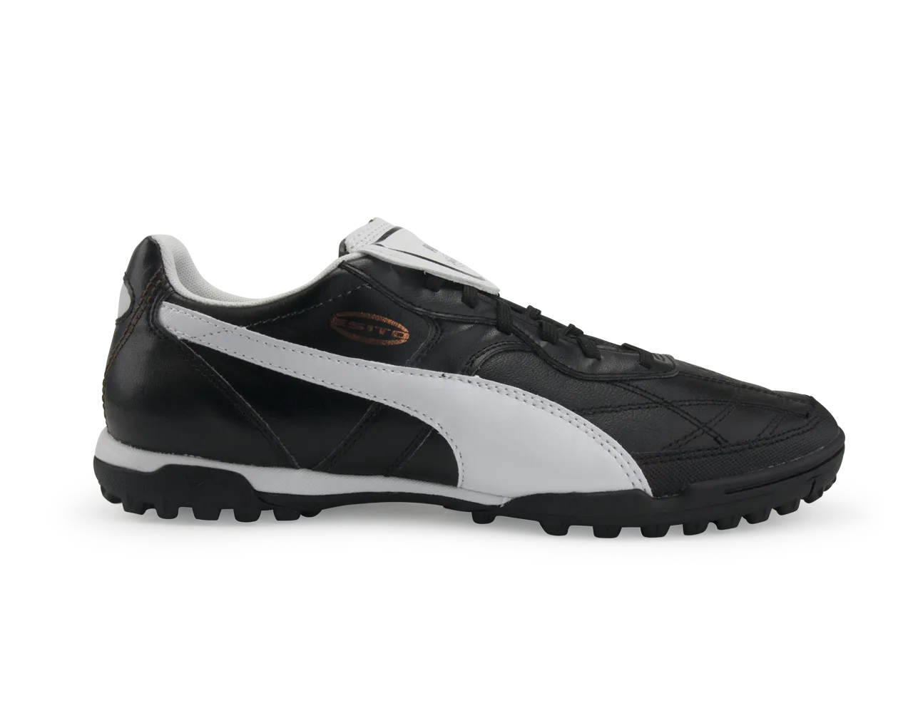 PUMA Men's Esito Classico Turf Soccer Shoes  Black/White/Bronze