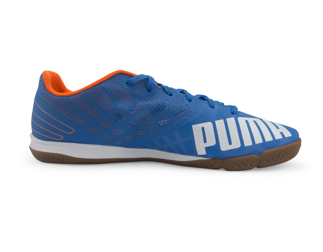 PUMA Men's evoSPEED Sala 3.4 Indoor Soccer Shoes Electric Blue/White/Orange