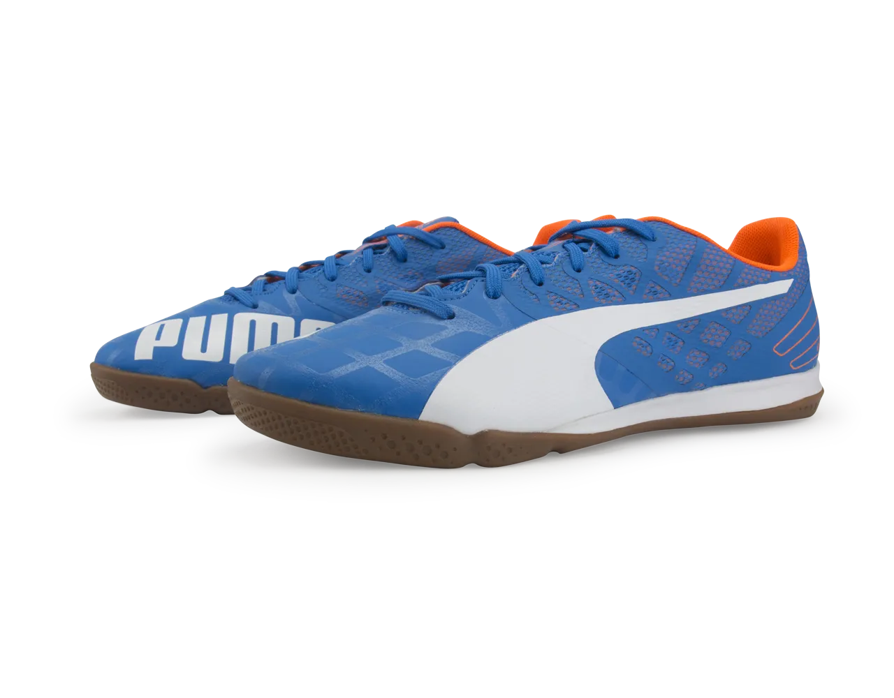 PUMA Men's evoSPEED Sala 3.4 Indoor Soccer Shoes Electric Blue/White/Orange