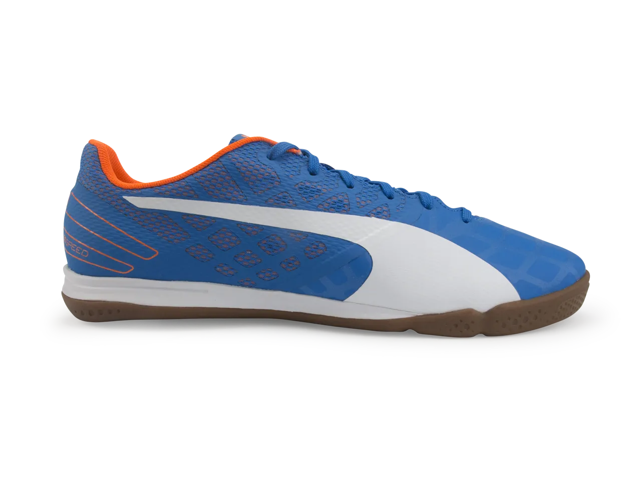 PUMA Men's evoSPEED Sala 3.4 Indoor Soccer Shoes Electric Blue/White/Orange