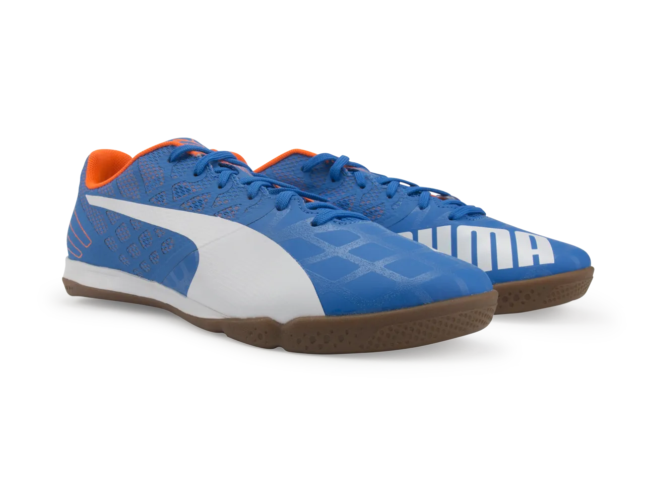 PUMA Men's evoSPEED Sala 3.4 Indoor Soccer Shoes Electric Blue/White/Orange
