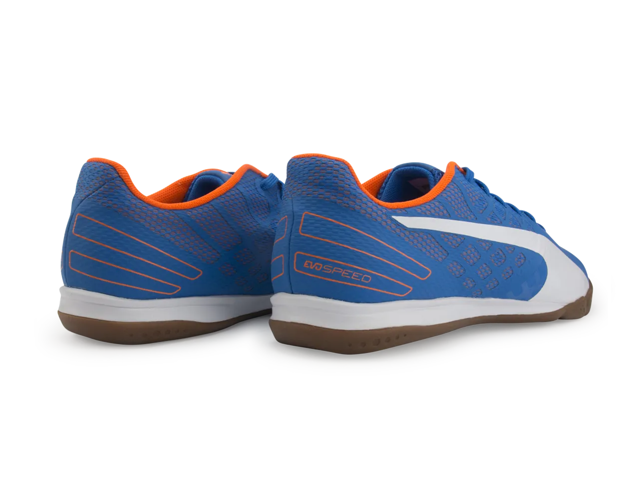 PUMA Men's evoSPEED Sala 3.4 Indoor Soccer Shoes Electric Blue/White/Orange