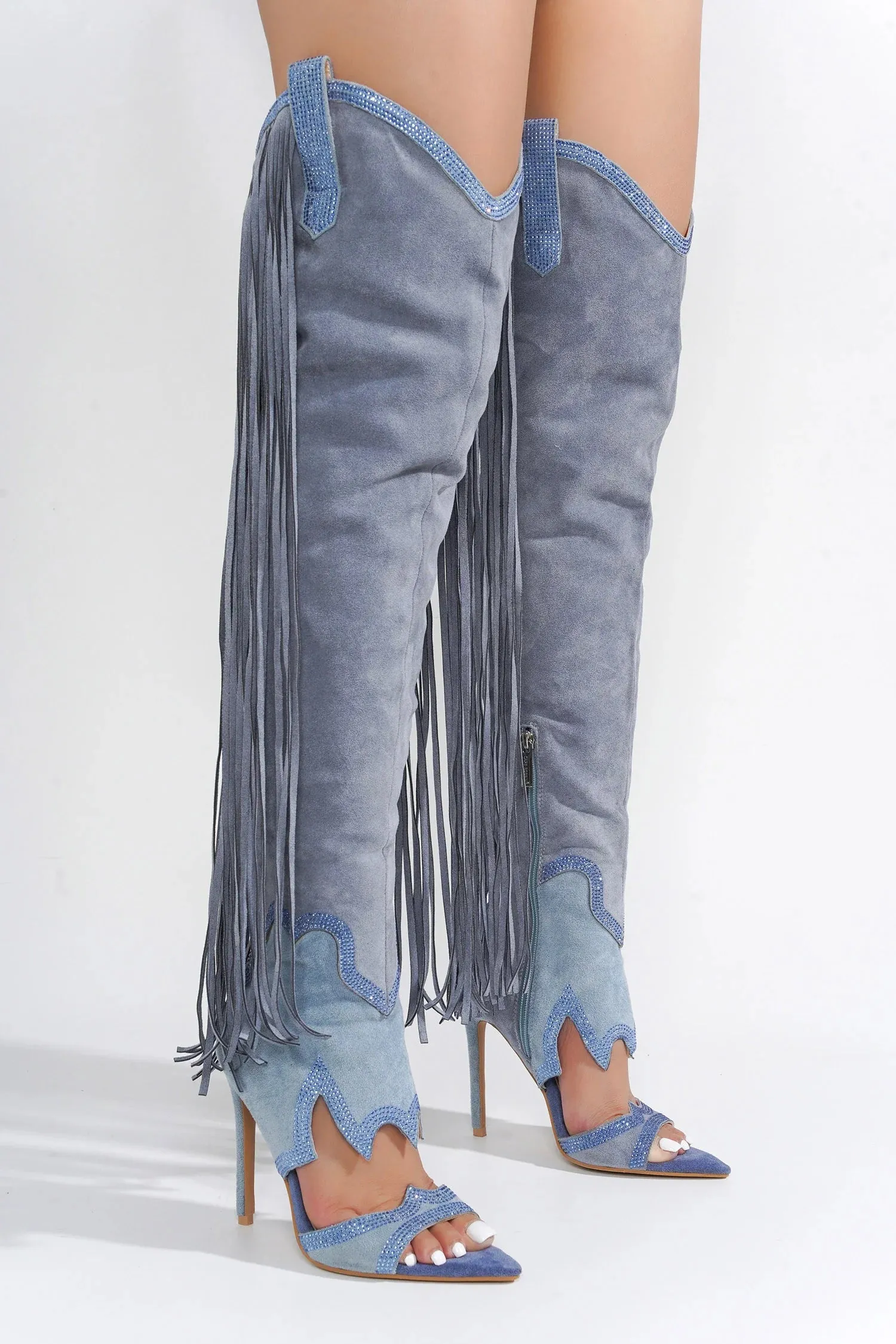 Puss In Boots Thigh High Tassel Boots