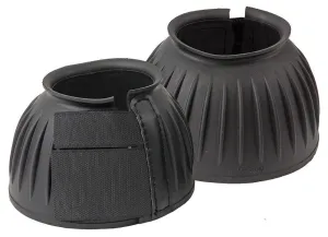 Ribbed Velcro Bell Boots - Black