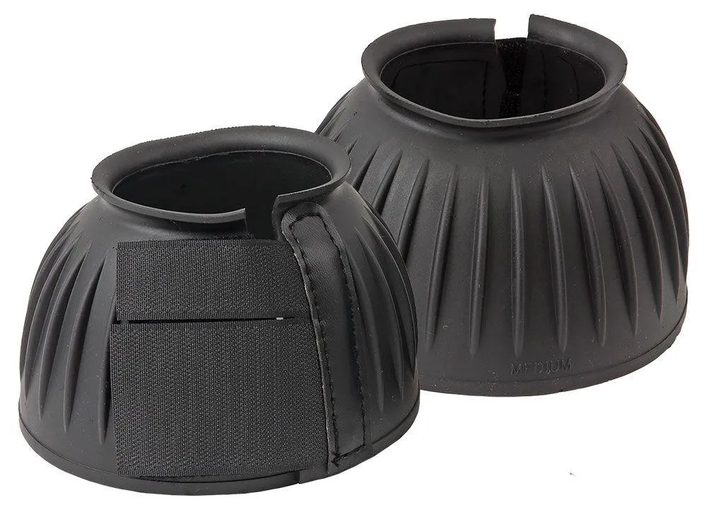 Ribbed Velcro Bell Boots - Black