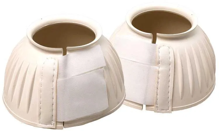 Ribbed Velcro Bell Boots - White