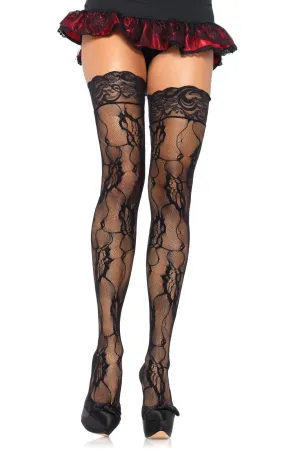 Romantic Rose Lace Thigh Highs W/Lace Top