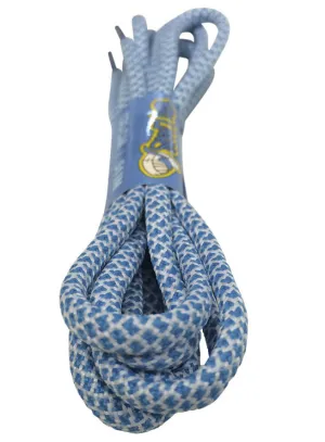 Rope Style Round Blue White Laces - 5mm wide