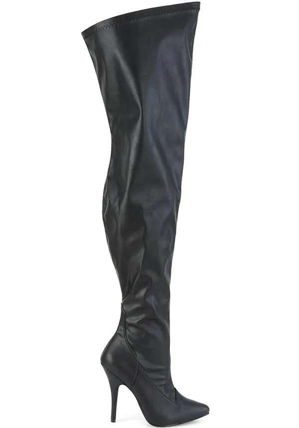 SEDUCE-3000WC [Black Faux] | WIDE CALF BOOTS [PREORDER]