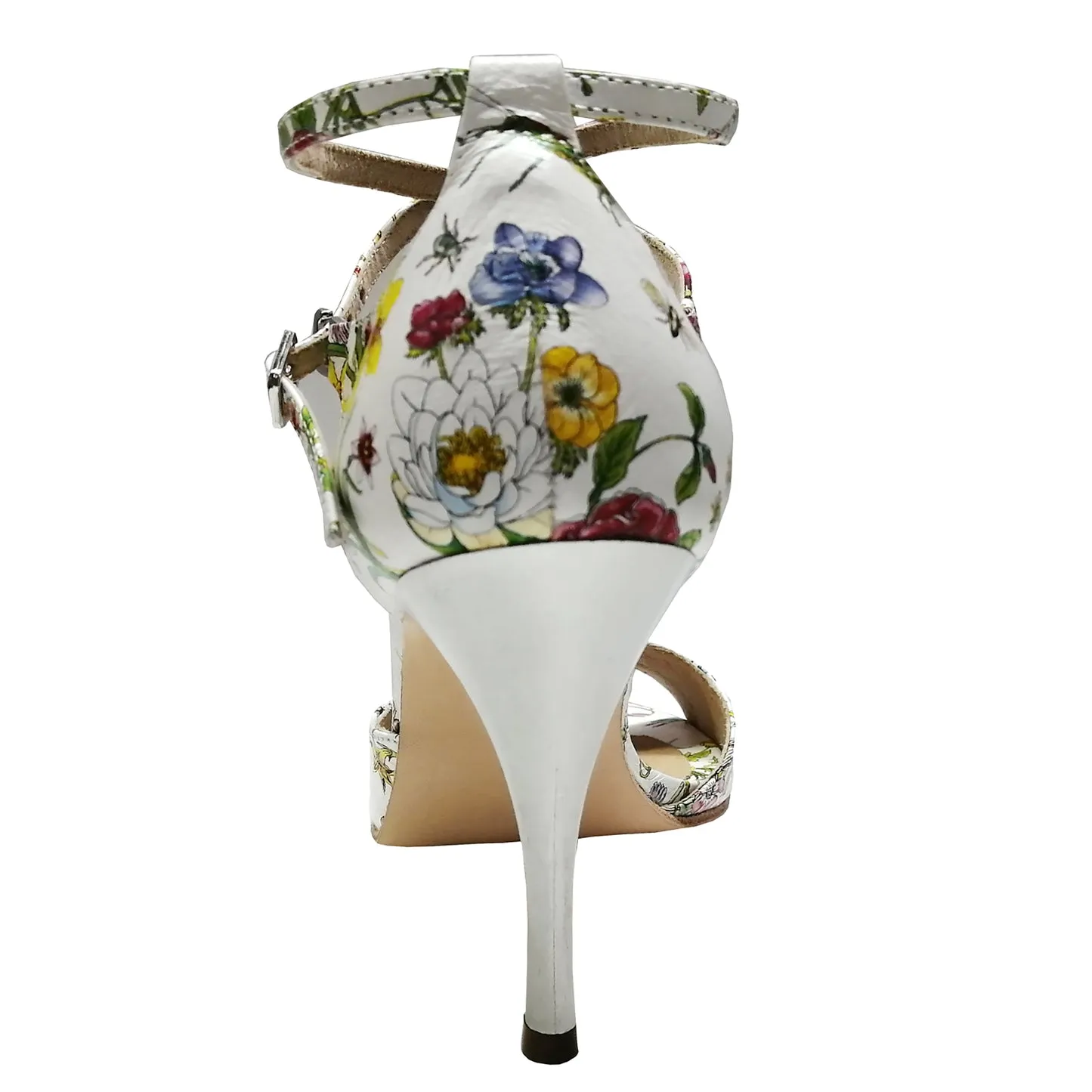 SHJ Women's White Real Leather 10cm Heels Dance Shoes Tango Shoes