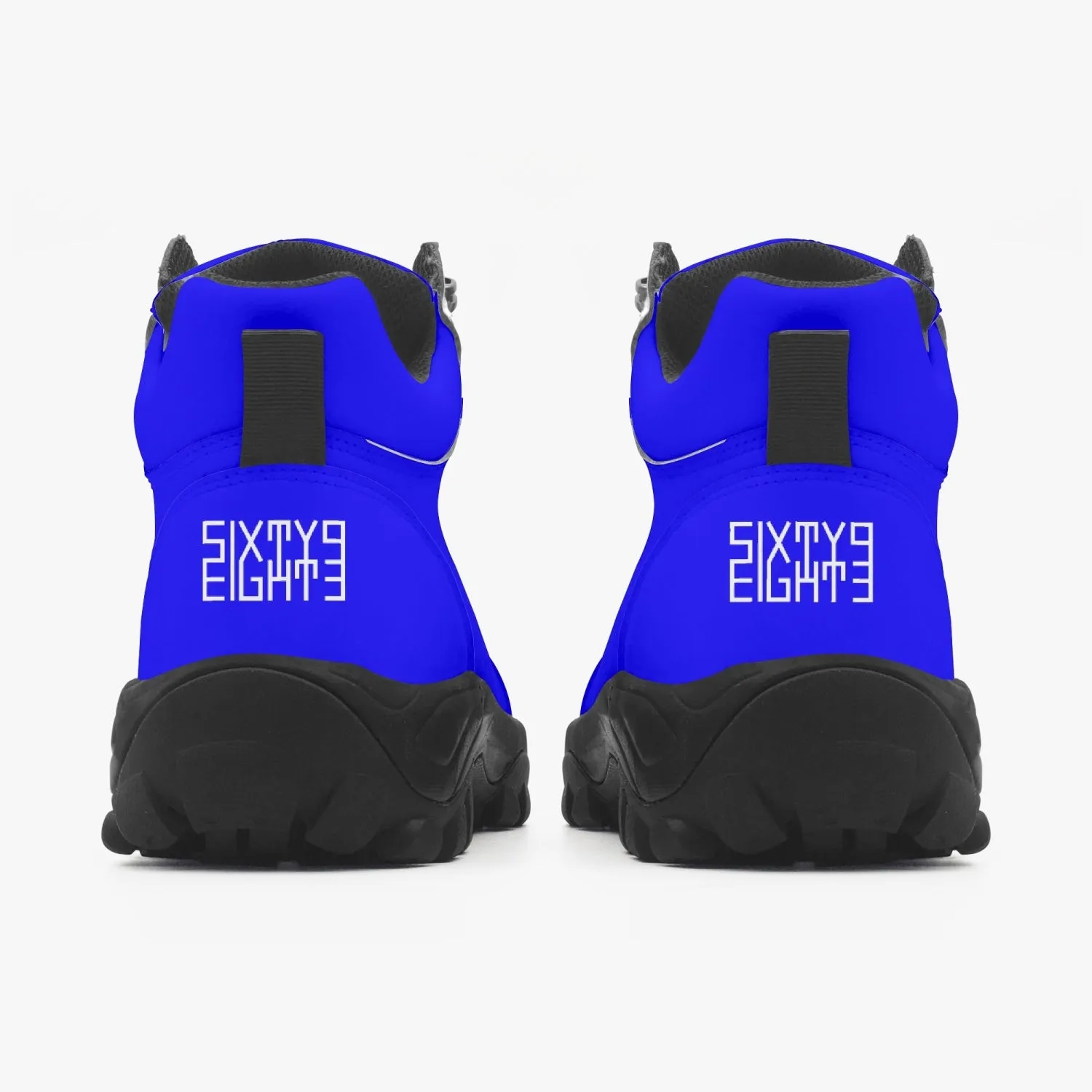 Sixty Eight 93 Logo White Blue High Top Boots