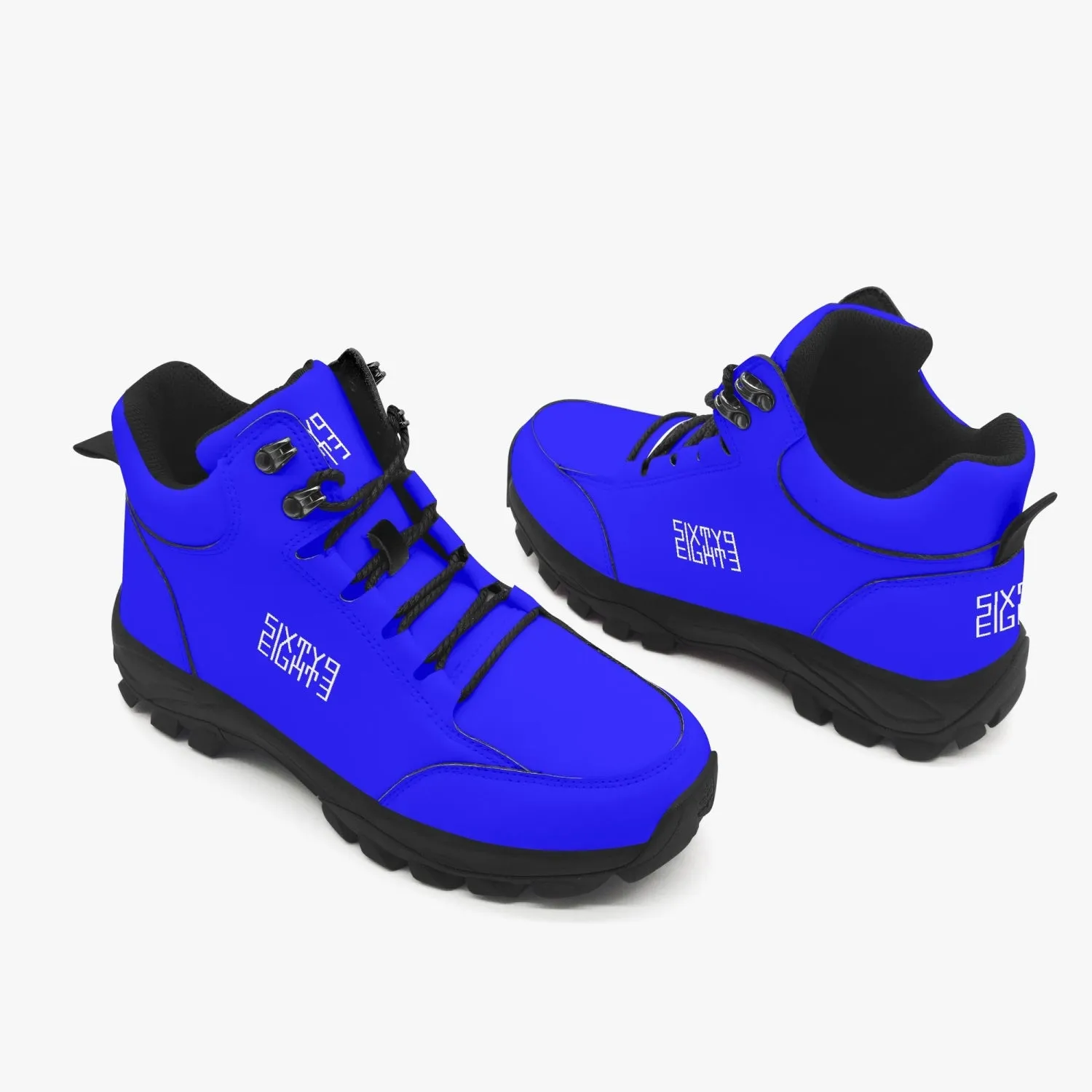Sixty Eight 93 Logo White Blue High Top Boots