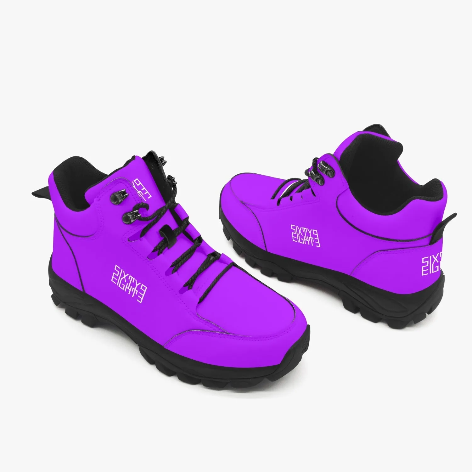 Sixty Eight 93 Logo White Grape High Top Boots